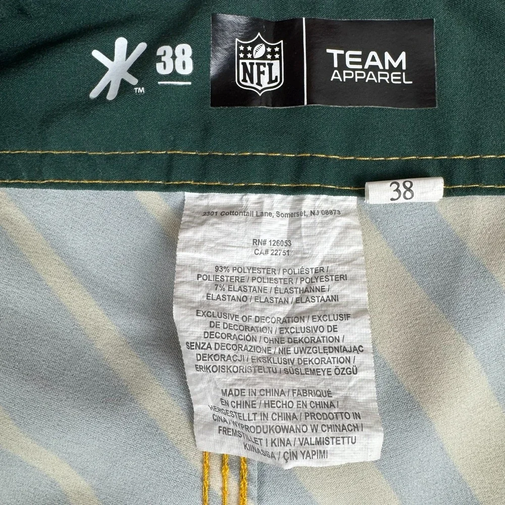 NFL Team Apparel Green Bay Packers Boardshorts Swim Shorts Yellow Mens 38